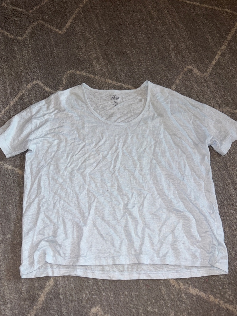 J. Crew Linen Tee in Light Cream